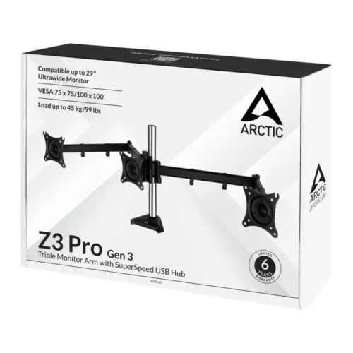 Arctic Z3 Pro Gen 3 Desk Mount Triple Monitor Arm