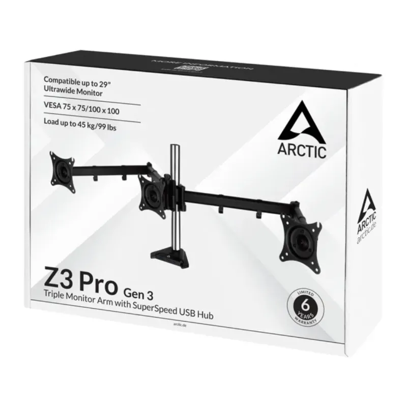 Arctic Z3 Pro Gen 3 Desk Mount Triple Monitor Arm
