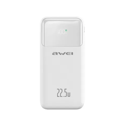 AWEI P107K 20000mAh PD22.5W Power Bank With Built-in Cable