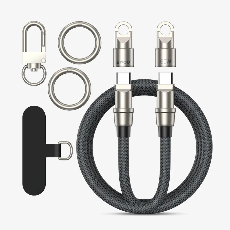 BWOO BO-X310 Phone Lanyard Built-in USB-C to USB-C Charging Cable