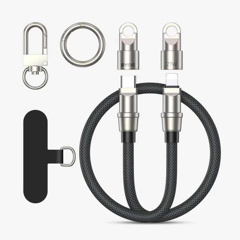 BWOO BO-X309 Phone Lanyard Built-in USB-C to Lightning Charging Cable