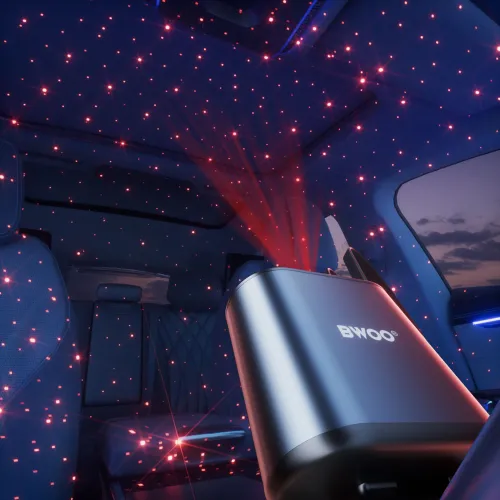 BWOO BO-CC109 120W 4 in 1 Starry Light Car Charger with 2 Retractable Cables