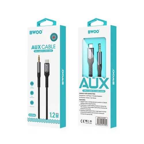 BWOO BO-AUX066 Type-C Male To 3.5mm Male Cable