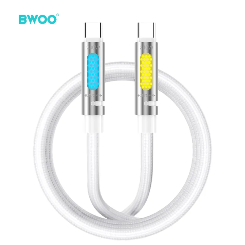 BWOO BO-X325CC USB-C to USB-C 240W 1.2M Aromatherapy Charging Cable with RGB Light BWOO BO-X325CC USB-C to USB-C 240W 1.2M Aromatherapy Charging Cable with RGB Light