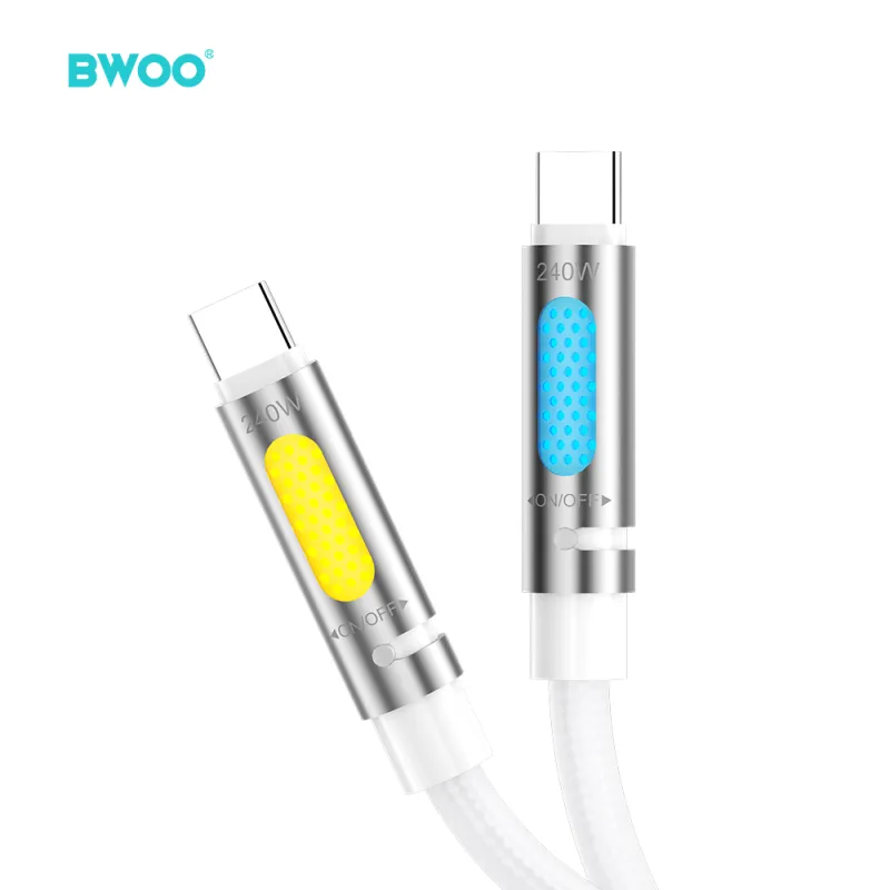 BWOO BO-X325CC USB-C to USB-C 240W 1.2M Aromatherapy Charging Cable with RGB Light BWOO BO-X325CC USB-C to USB-C 240W 1.2M Aromatherapy Charging Cable with RGB Light