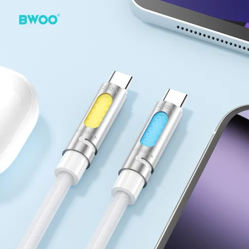 BWOO BO-X325CC USB-C to USB-C 240W 1.2M Aromatherapy Charging Cable with RGB Light 