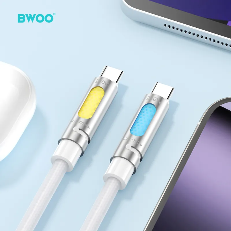 BWOO BO-X325CC USB-C to USB-C 240W 1.2M Aromatherapy Charging Cable with RGB Light BWOO BO-X325CC USB-C to USB-C 240W 1.2M Aromatherapy Charging Cable with RGB Light