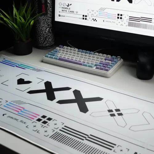 Blisspads BP04 Print Stream White Gaming Mouse Pad