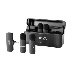 BOYA BY-V4 4-Channel Mini Wireless Microphone with 3.5mm Converter
