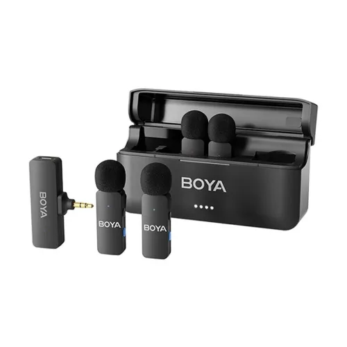BOYA BY-V4 4-Channel Mini Wireless Microphone with 3.5mm Converter