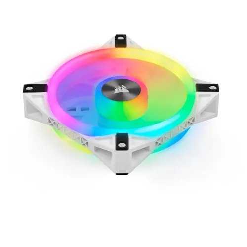 Corsair iCUE QL120 RGB 120mm PWM White Case Fan Triple Fan Kit with Lighting Node CORE