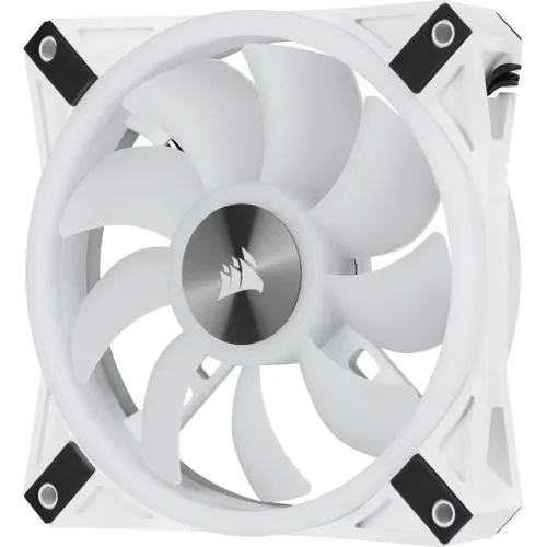 Corsair iCUE QL120 RGB 120mm PWM White Case Fan Triple Fan Kit with Lighting Node CORE