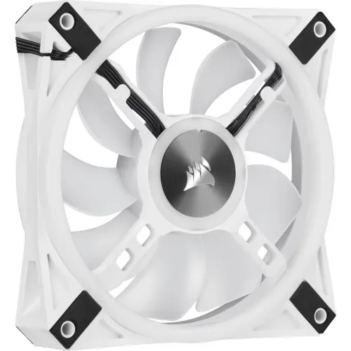 Corsair iCUE QL120 RGB 120mm PWM White Case Fan Triple Fan Kit with Lighting Node CORE
