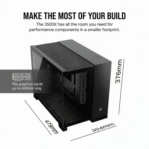 CORSAIR 2500X Micro ATX Dual Chamber PC Case