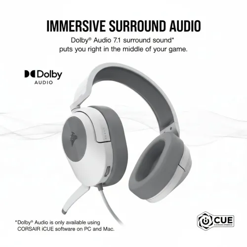 Corsair HS55 7.1 SURROUND Gaming Headphone White