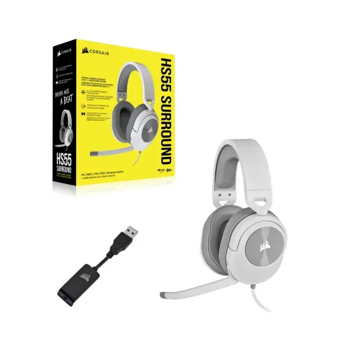 Corsair HS55 7.1 SURROUND Gaming Headphone White