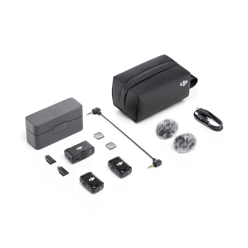 DJI Mic 2 (2 TX + 1 RX + Charging Case) Dual-channel Wireless Microphone
