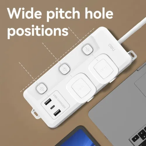 Deli CT711 4 Port 2 Meter Power Strip