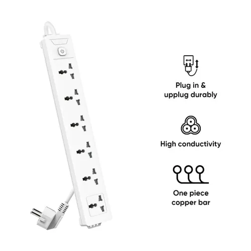 Deli ET405 2 Pin 6 Port 3 Meter Power Strip