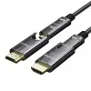 Dtech DT-HF3005 5 Meter Type-D to Type-A Dual Connector Fiber Optic HDMI Cable