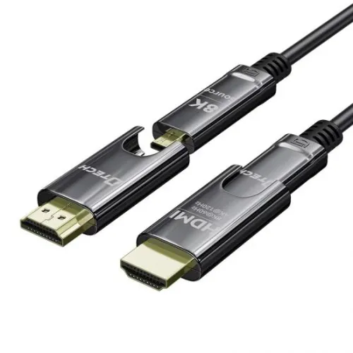 Dtech DT-HF3005 5 Meter Type-D to Type-A Dual Connector Fiber Optic HDMI Cable