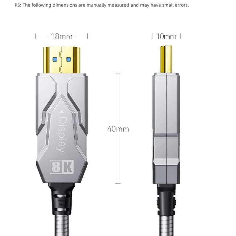 Dtech DT-HF8001K 1 Meter 8K HDMI Armor Fiber Optic Cable