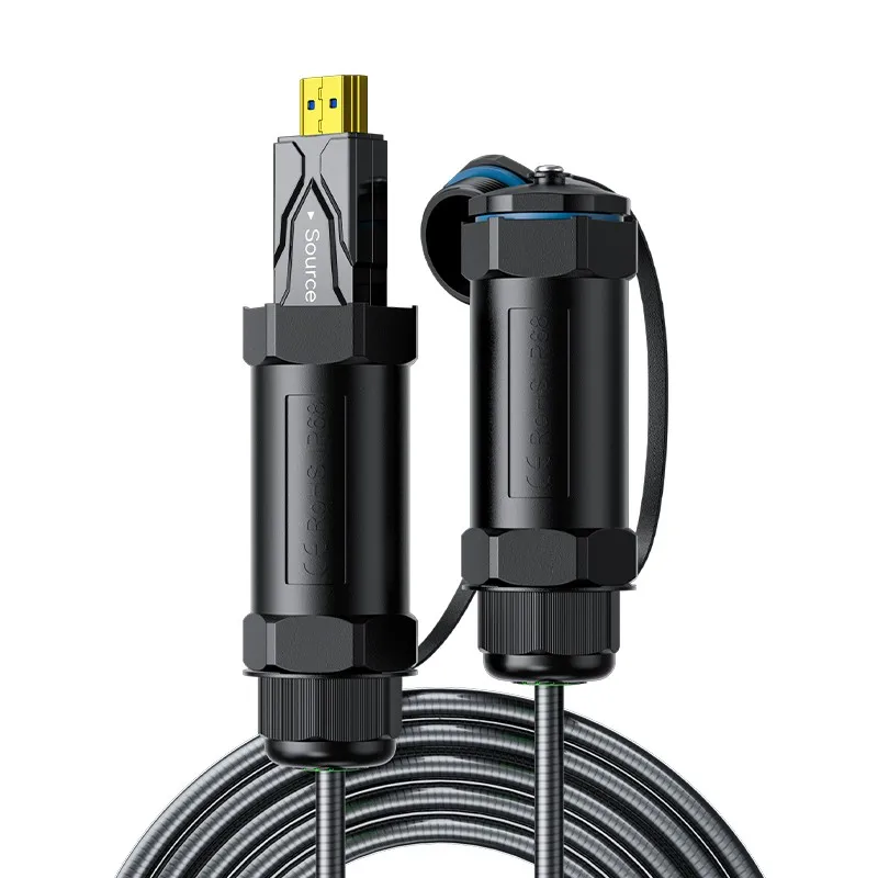 Dtech DT-HF8020KF 20 Meter 8K HDMI Armor Fiber Optic Cable With Waterproof Shell