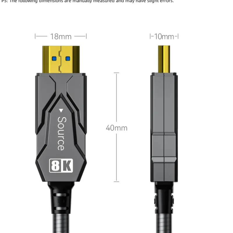 Dtech DT-HF8020KF 20 Meter 8K HDMI Armor Fiber Optic Cable With Waterproof Shell