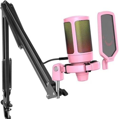 FIFINE AmpliGame A6T RGB USB Condenser Microphone With Boom Arm