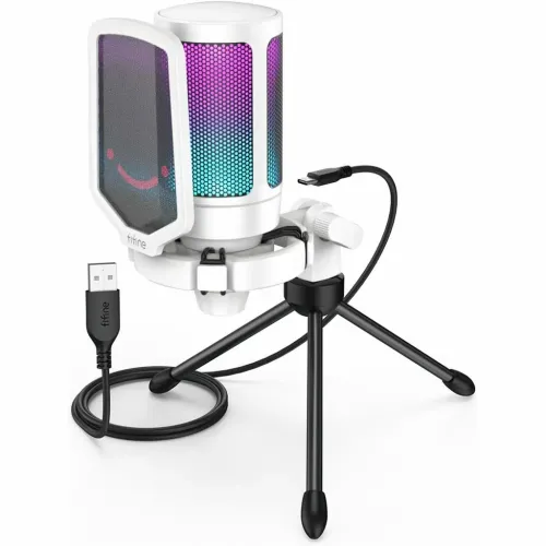 FIFINE AmpliGame A6T RGB USB Condenser Microphone With Boom Arm