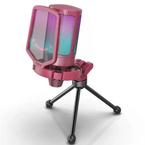 FIFINE AmpliGame A6T RGB USB Condenser Microphone With Boom Arm