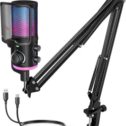 FIFINE AmpliGame AM6 RGB USB Microphone