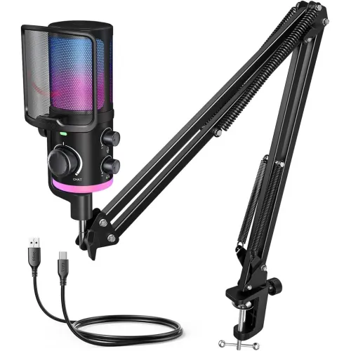 FIFINE AmpliGame AM6 RGB USB Microphone