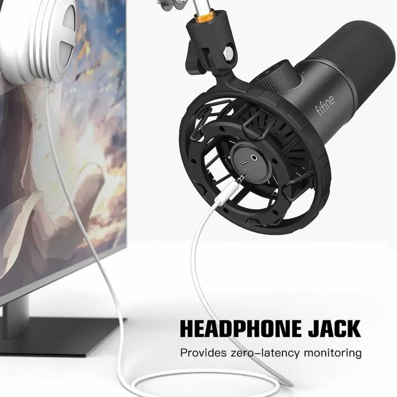 FIFINE K658 RGB USB Dynamic Cardioid Gaming Microphone