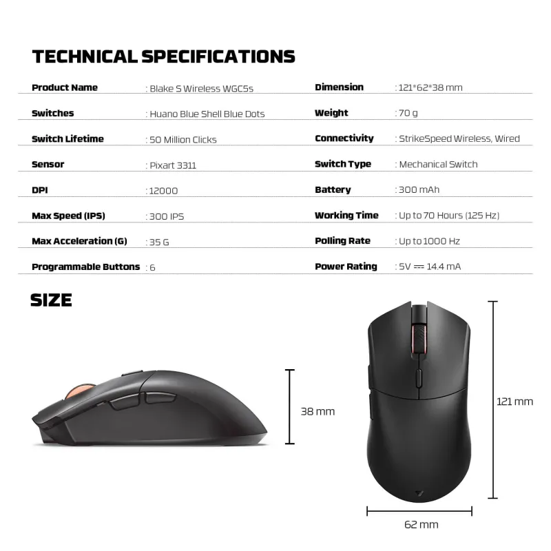 Fantech Blake S WGC5S Wireless Gaming Mouse