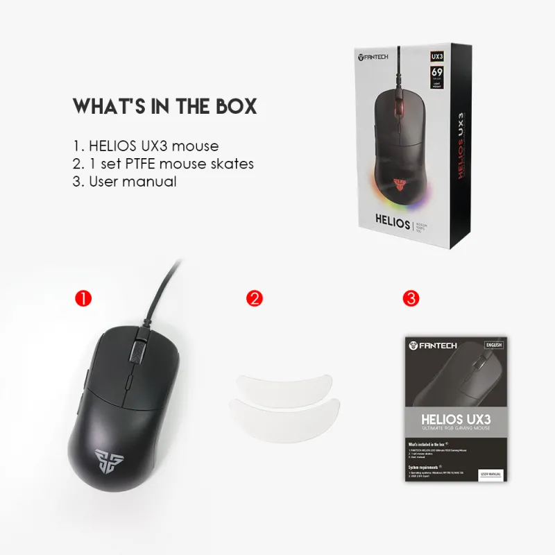 Fantech Helios UX3 Macro RGB Gaming Mouse