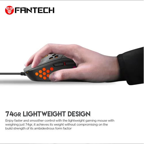 Fantech Hive UX2 6 Buttons 7 Mode USB RGB Gaming Mouse Black