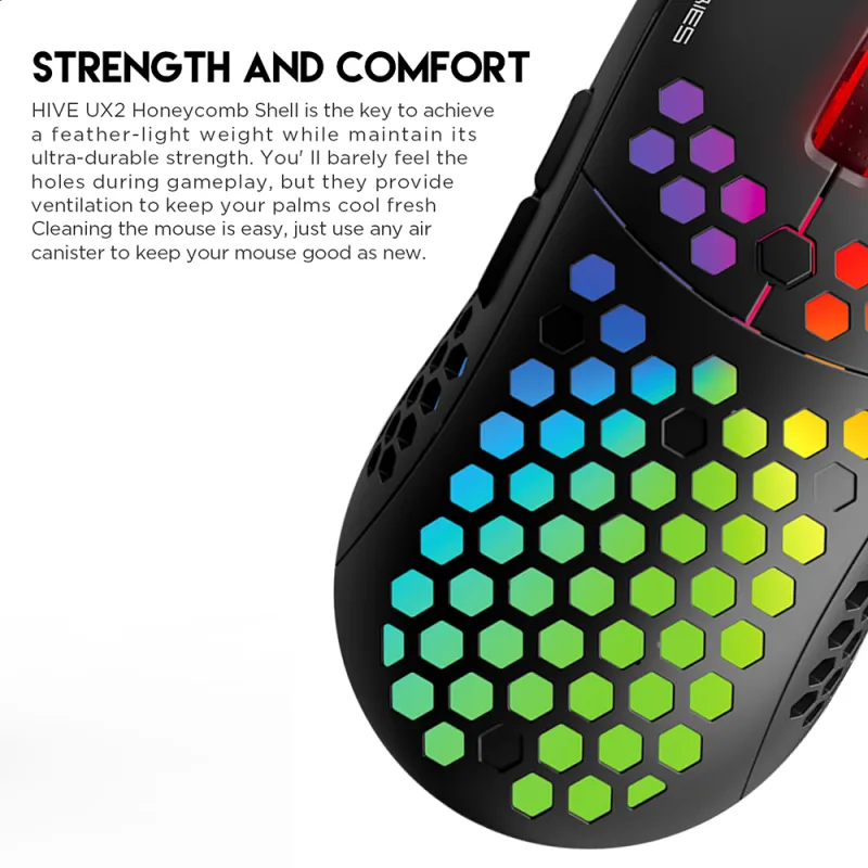 Fantech Hive UX2 6 Buttons 7 Mode USB RGB Gaming Mouse Black