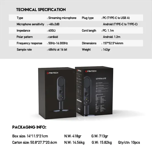 Fantech Leviosa LIVE MCX02 Professional Smart Microphone