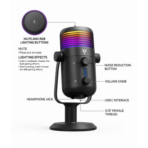 Fantech MCX03 Leviosa Max RGB Condenser Microphone