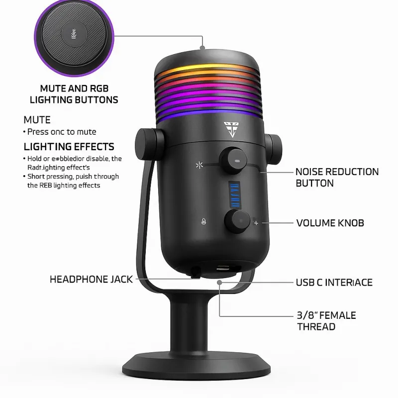 Fantech MCX03 Leviosa Max RGB Condenser Microphone