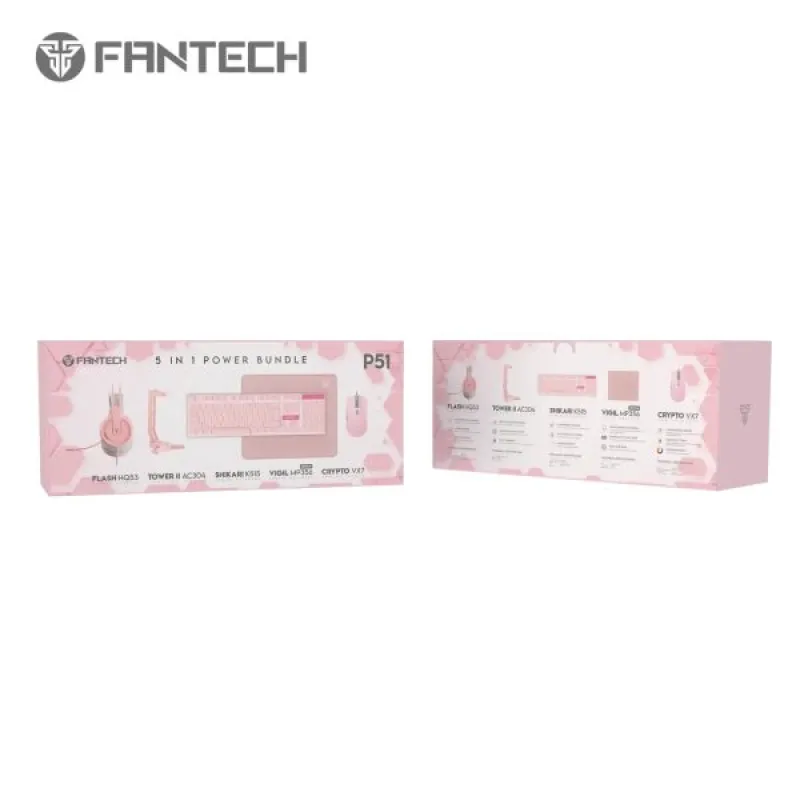 Fantech P51 Sakura Edition 5 In 1 Gaming Combo Pink