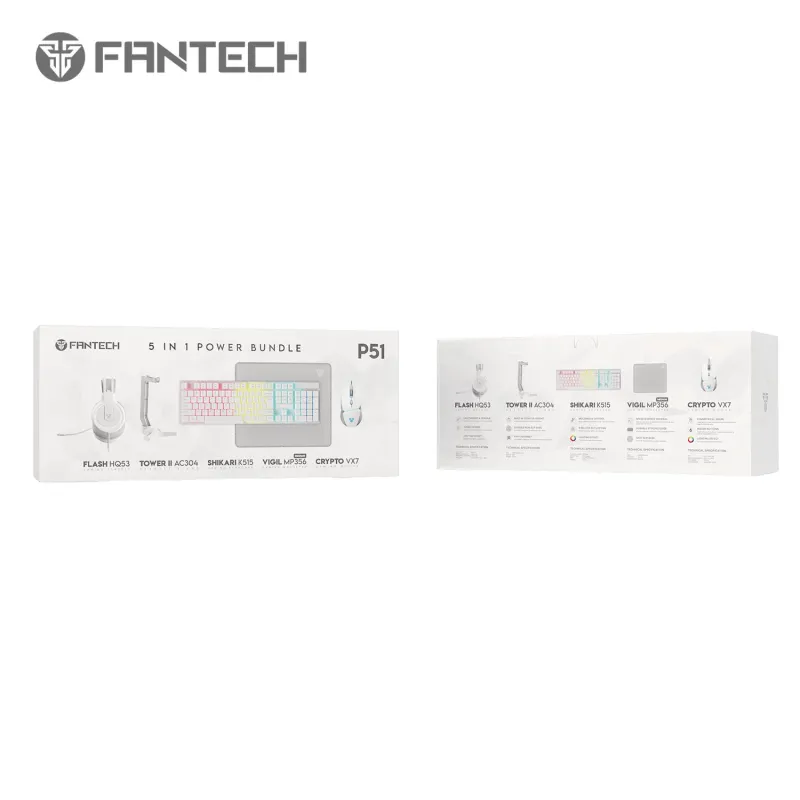 Fantech P51 Space Edition 5 In 1 Gaming Combo White