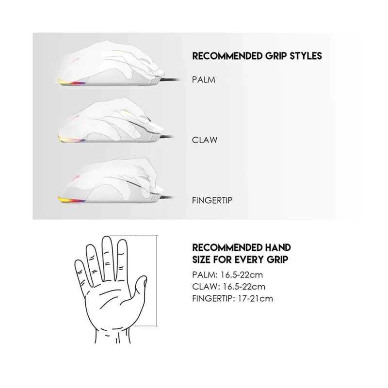 Fantech PHANTOM II VX6 Ergonomic Macro RGB Gaming Mouse White