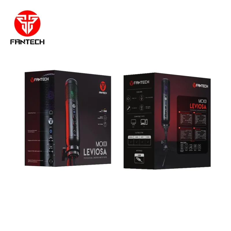 Fantech Leviosa MCX01 Professional RGB Condenser Microphone Fantech Leviosa MCX01 Professional RGB Condenser Microphone