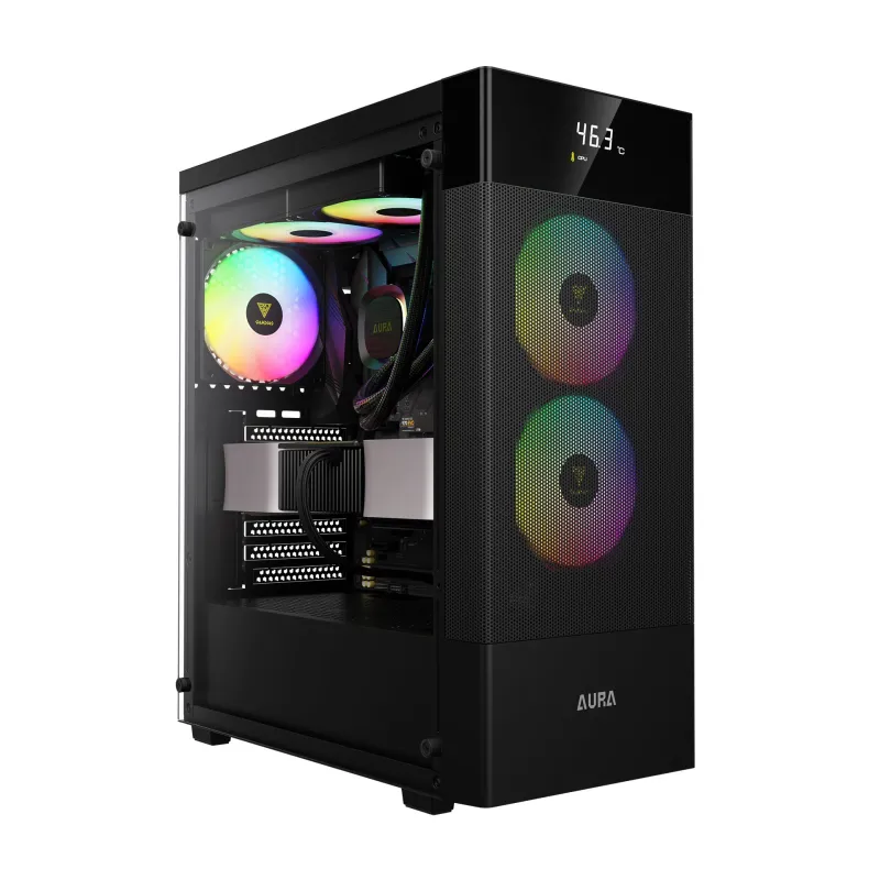 Gamdias AURA GC5 ELITE ARGB ATX Mid-Tower Gaming Casing With Digital Display
