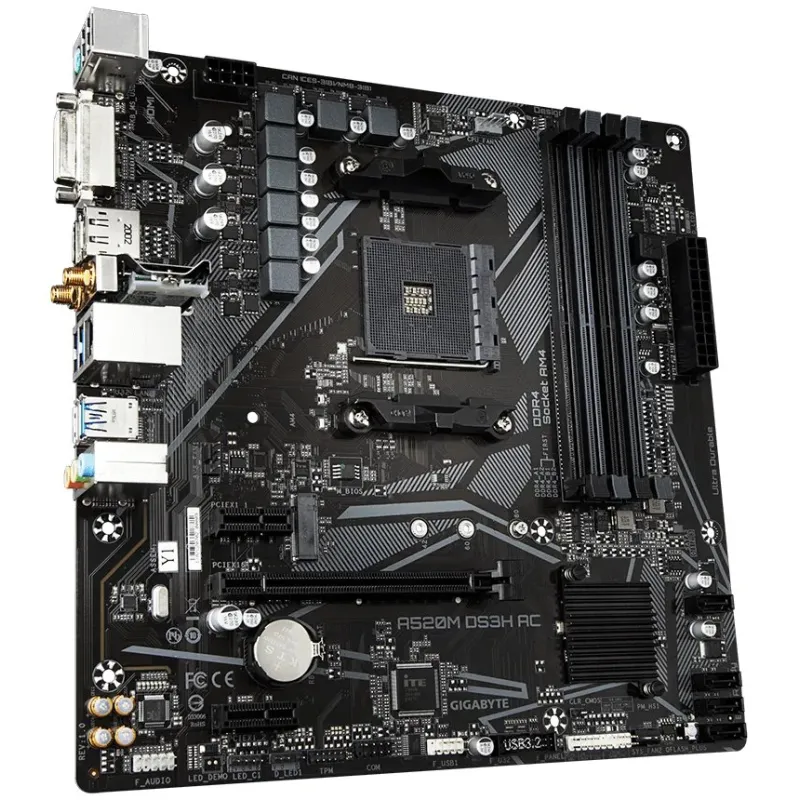 GIGABYTE A520M DS3H AC Ultra Durable AM4 Micro-ATX Motherboard