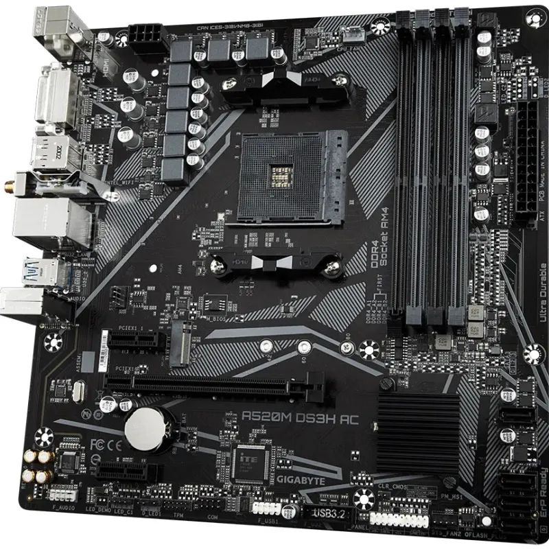 GIGABYTE A520M DS3H AC Ultra Durable AM4 Micro-ATX Motherboard