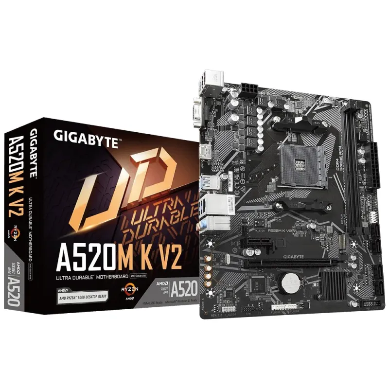 GIGABYTE A520M K V2 AM4 Micro ATX Motherboard