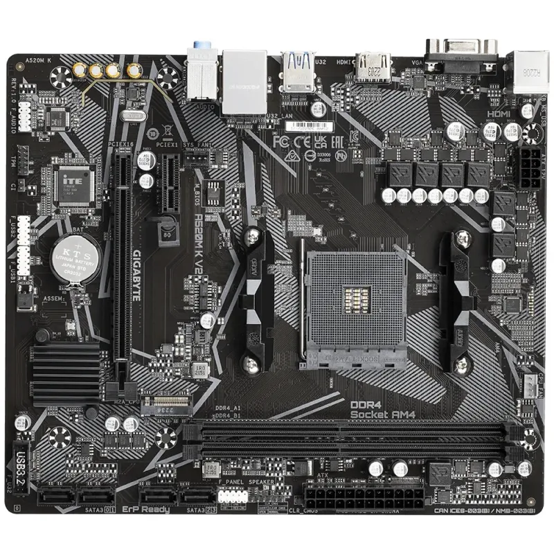 GIGABYTE A520M K V2 AM4 Micro ATX Motherboard